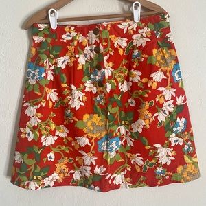 Vintage Orange Multicolored Floral Skirt